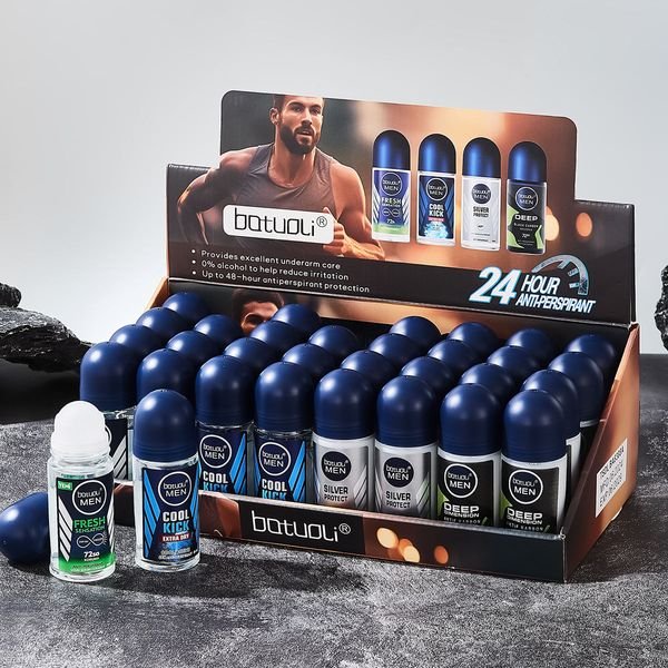 Skin Care Quick Dry Sweatproof 50ml Men's Antiperspirant Roll-on With Long-lasting Fresh Fragrance Gel Form Body Deodorant