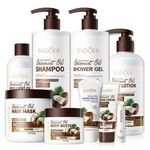 SADOER Coconut Skincare Set Moisturizing Shower Gel Amino Acid Anti Dandruff Hand Cream Hair Mask Toothpaste Shampoo