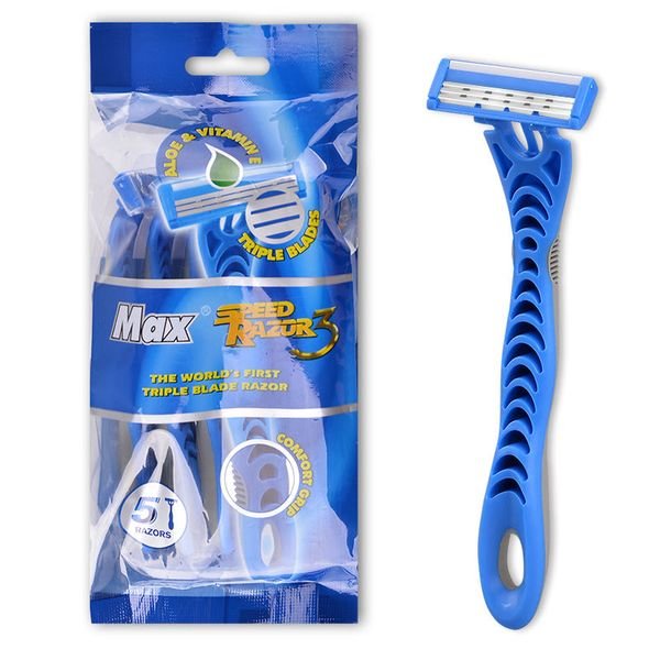 5PCS Per Bag 3 Layer Germany Stainless Steel Sharp Blade Disposable Razors