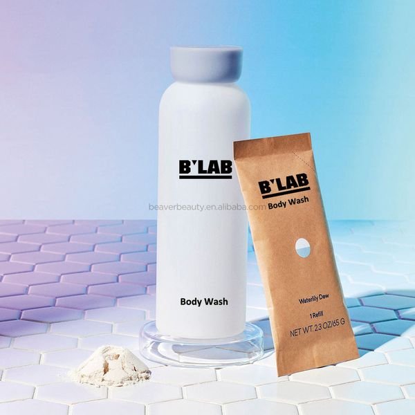 Private Label Body Wash Oem Powder to Foam Whitening Moisturizing Powder Concentrate Based Body Wash Powder to Gel