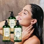 Qquaker Herbal Luxury Hair Care Set Organic Sulfate Free Rosemary Lemongrass Ginger Shampoo and Conditioner Body Wash