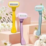 Six Blade Body Shave Razor Stainless Steel Blade with Rubber Handle System Razor with Replaceable Razor Head